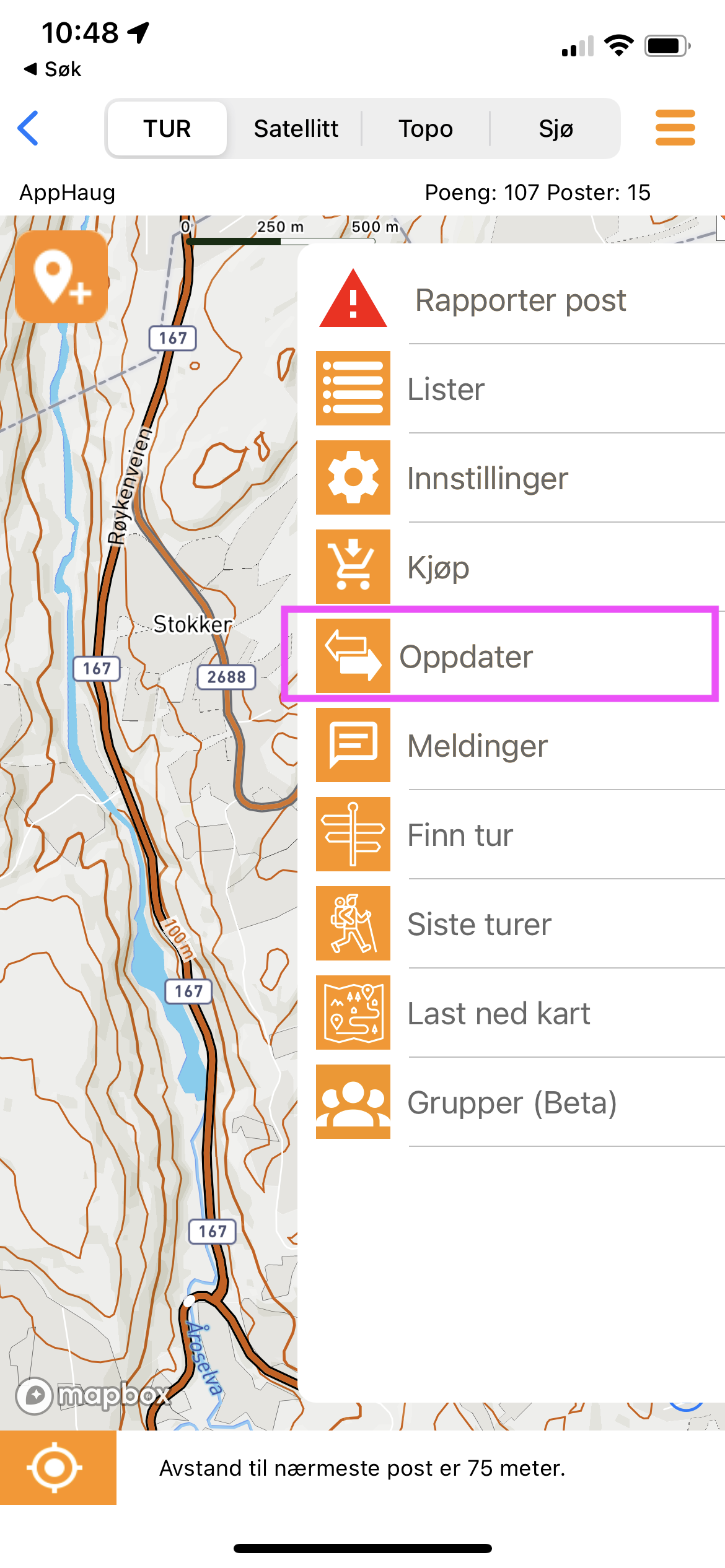 Oppdater poeng