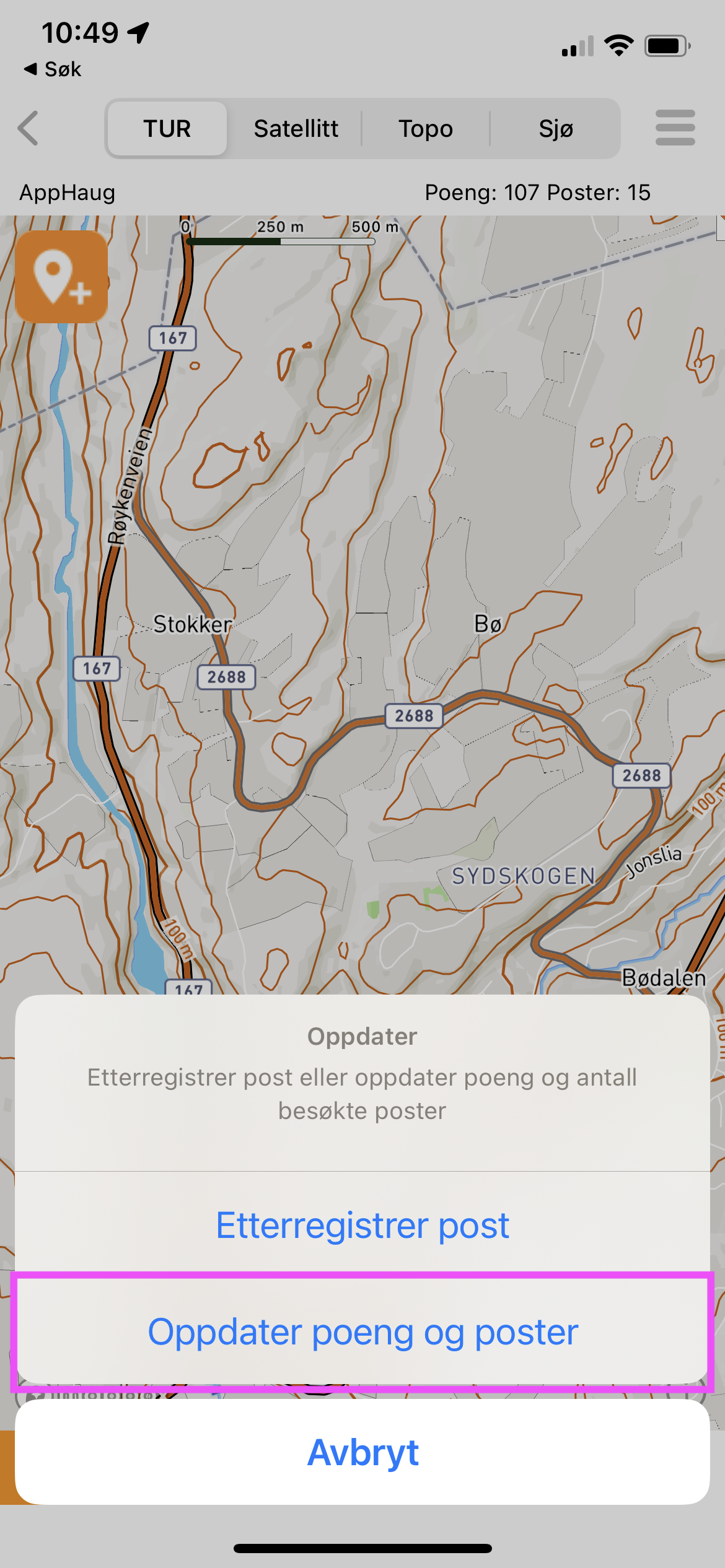 Oppdater poeng